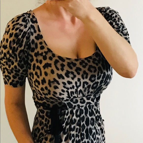 Zara basics leopard puff sleeve mini dress. - Picture 7 of 7